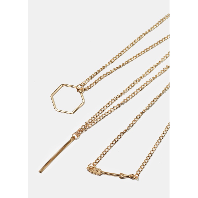 Multi-Charm Gold Necklace