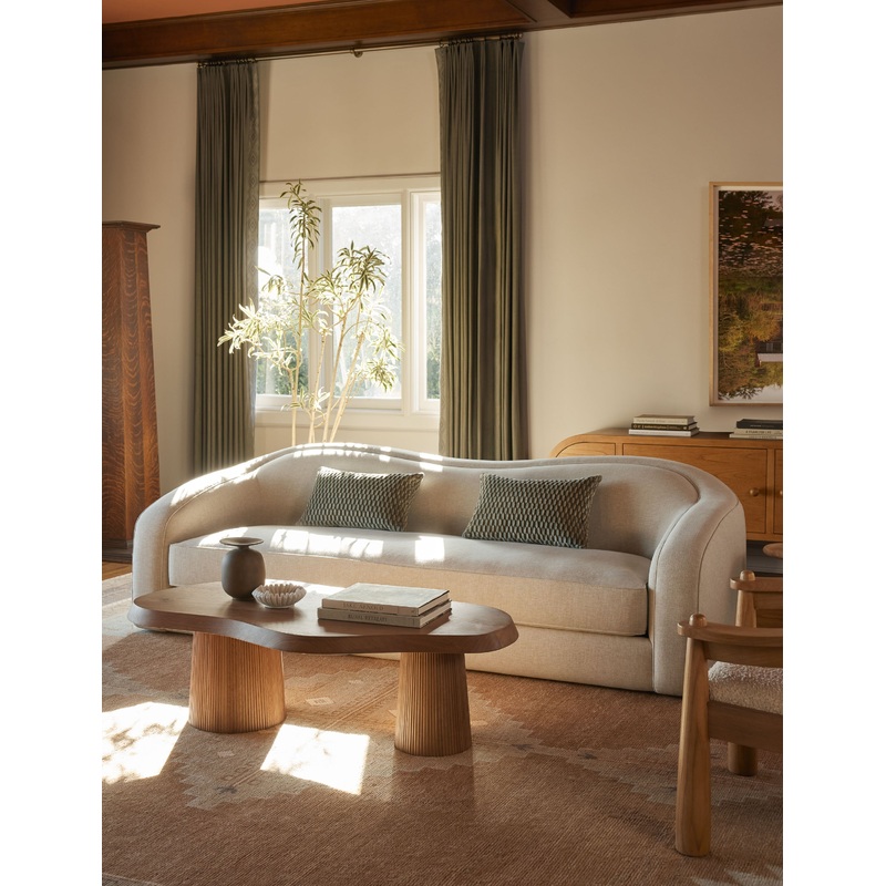 Shaw Sofa Talc Performance Linen 100″W