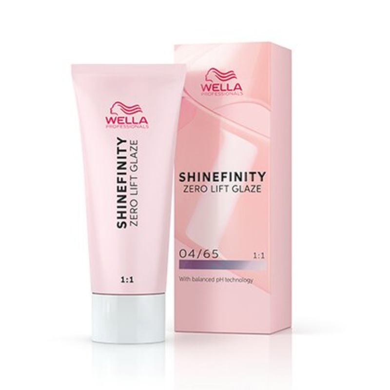 Wella Shinefinity Zero Lift Glaze Demi-Permanent Hair Color – 04/65 Medium Brown Violet Mahogany