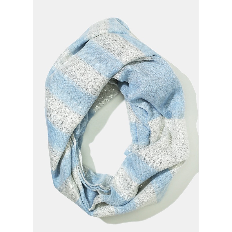 A+ Blue Glitter Mesh Lightweight Scarf
