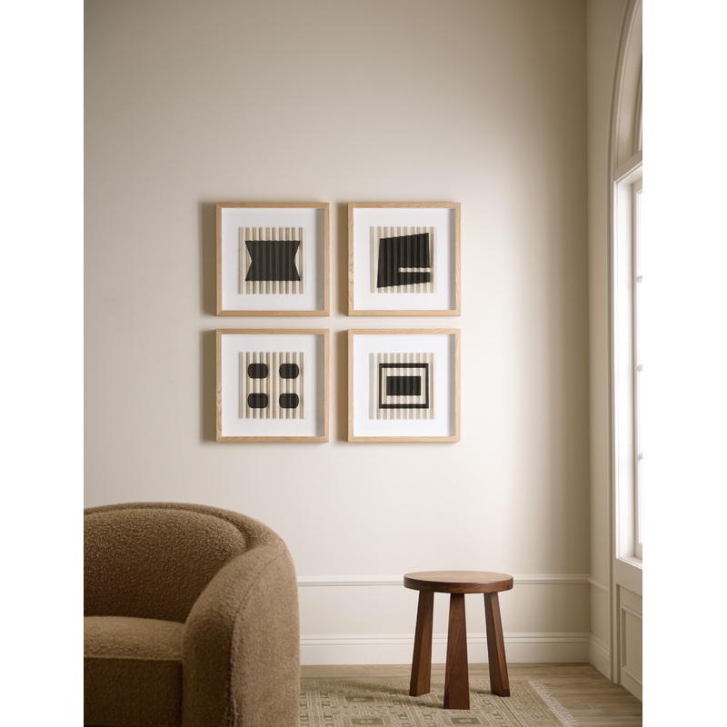 Pleated Abstract by Bobby Berk Black 20″ x 20″