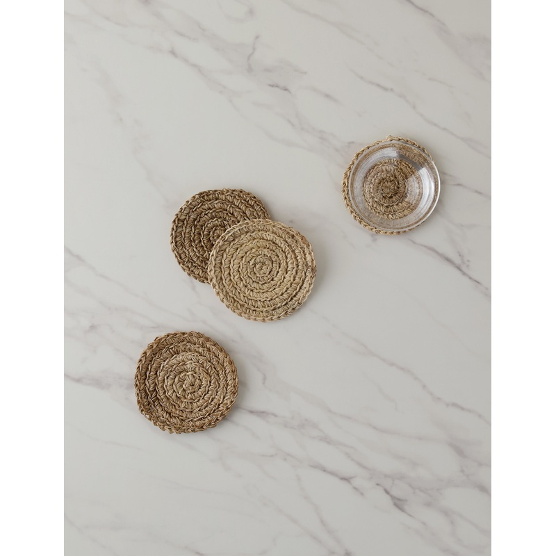 Fique Spiral Coasters (Set of 4) by Tallo de Olivo Natural