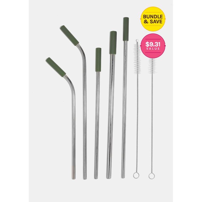 ReUse-able Straw 5-Piece Set + 2 Brushes