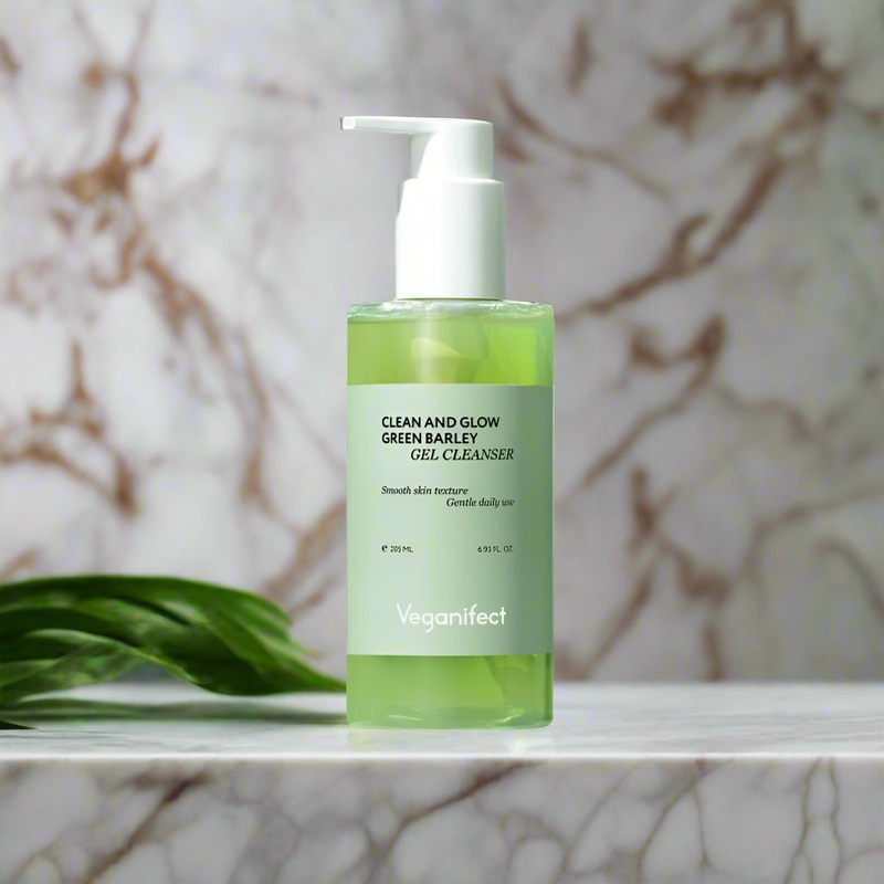 veganifect. Clean and Glow Green Barley LHA Gel Cleanser 205mL