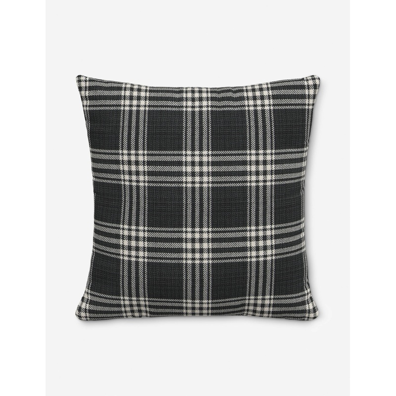 Trilby Pillow Black Plaid 18″ x 18″ Down