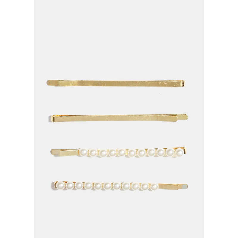 4-Piece Pearl Studded Hair Pins