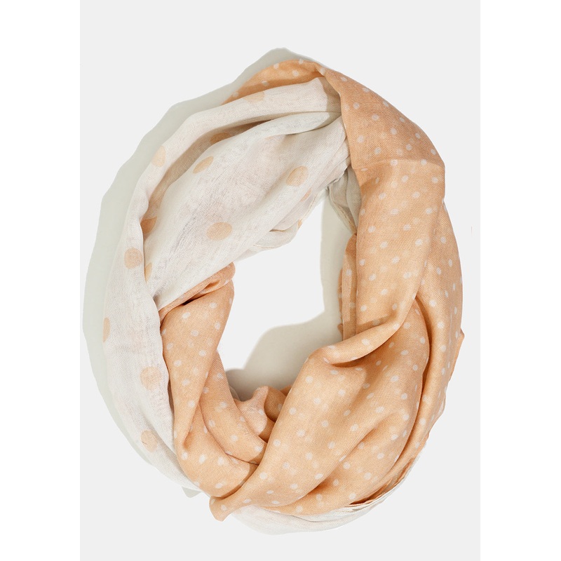 A+ Polka Dots Peach Lightweight Scarf