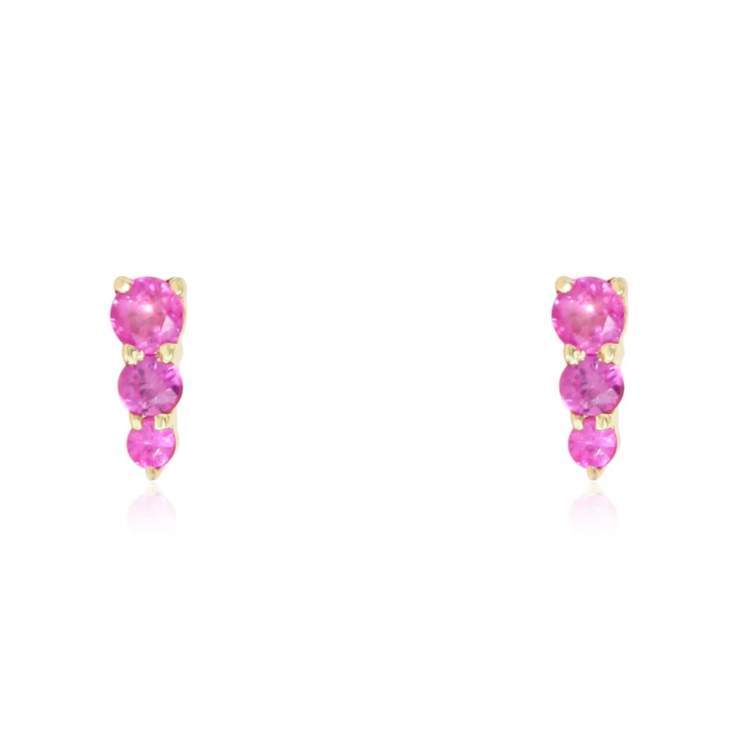 PINK SAPPHIRE STUD EARRINGS