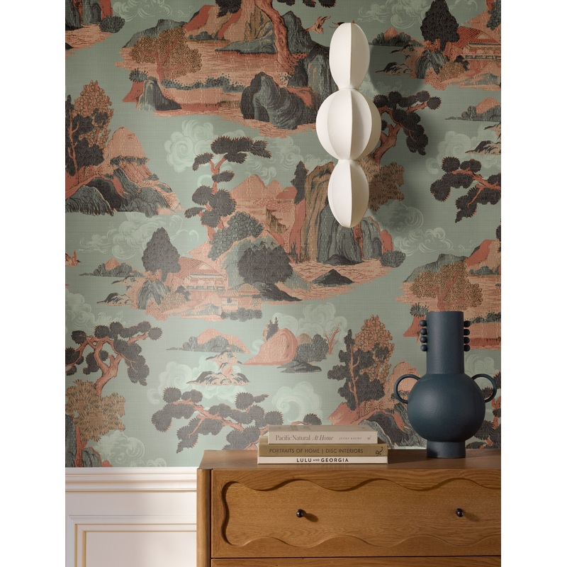 Scenic Landscape Grasscloth Wallpaper by Aimee Song Blue