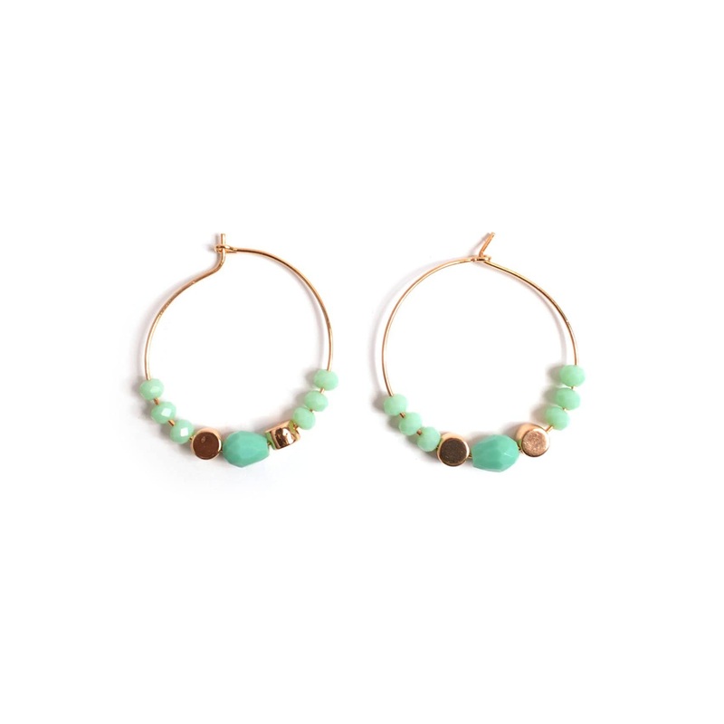 Wire and Bead Hoop Cream