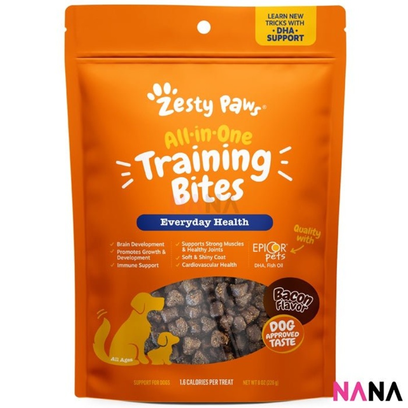 Zesty Paws All In One Training Bites – Bacon Flavor 8oz/226g