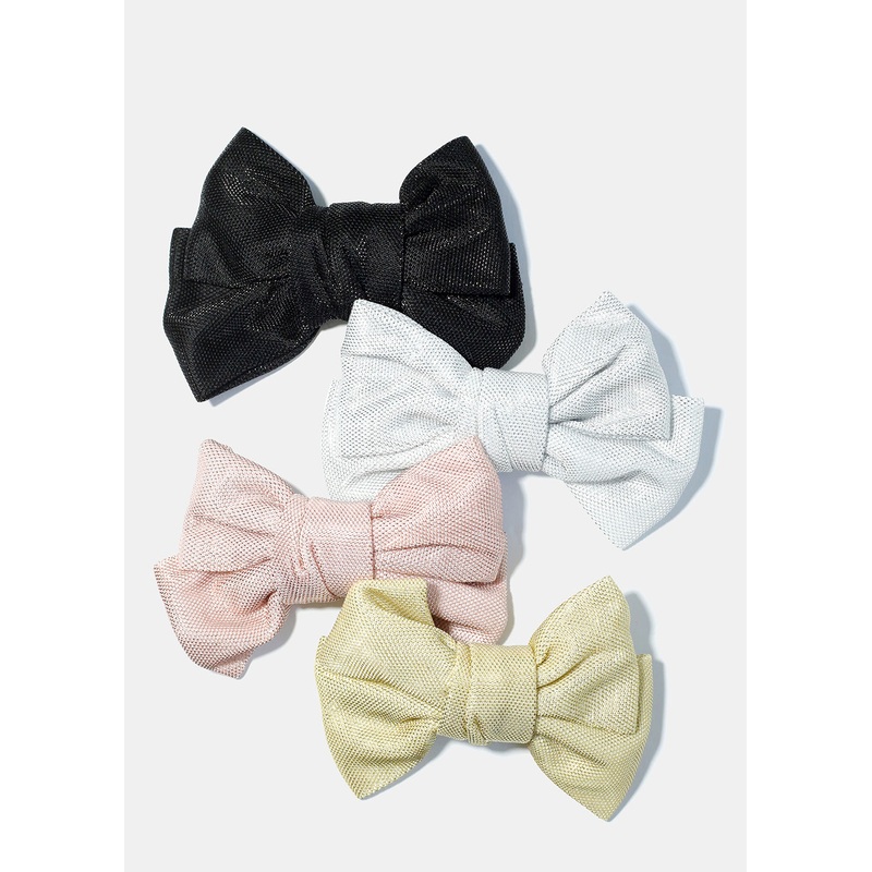 Glitz Bow Hair Clip Black