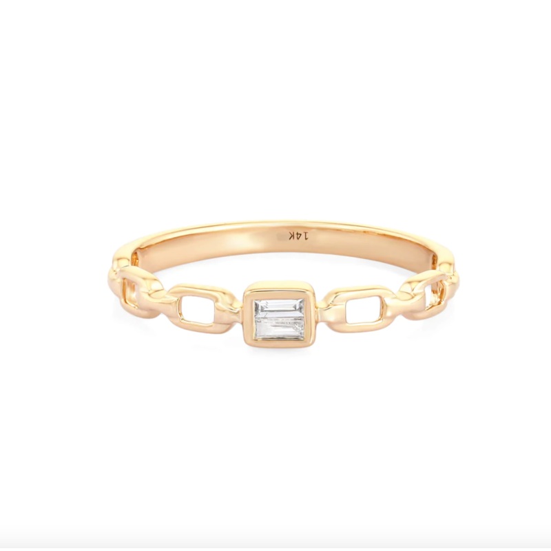 DIAMOND CENTER RING YELLOW GOLD