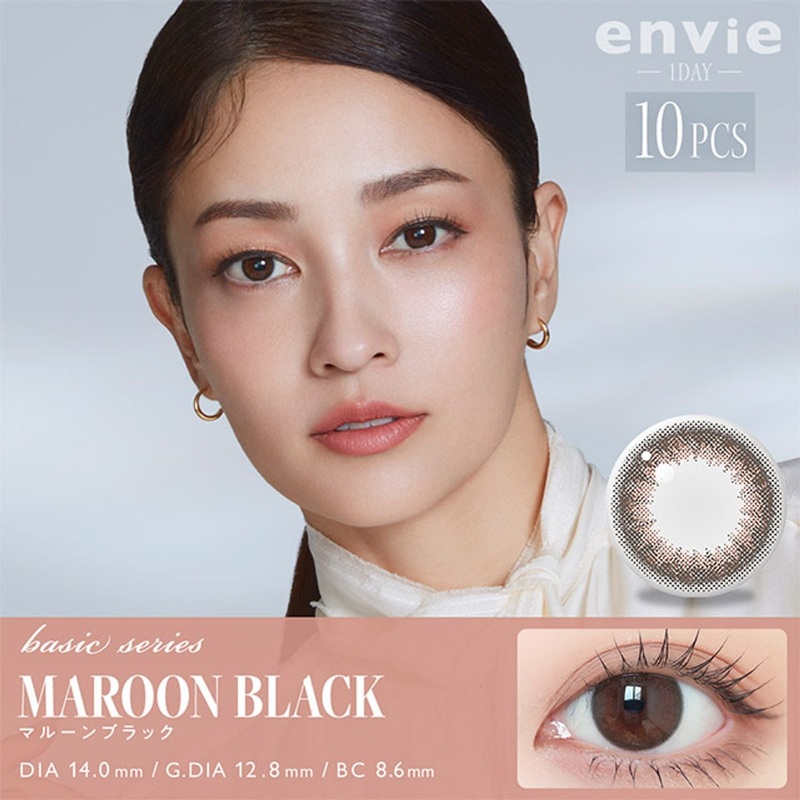 Envie UV One-Day Color Contact Lenses Maroon Black 0.00