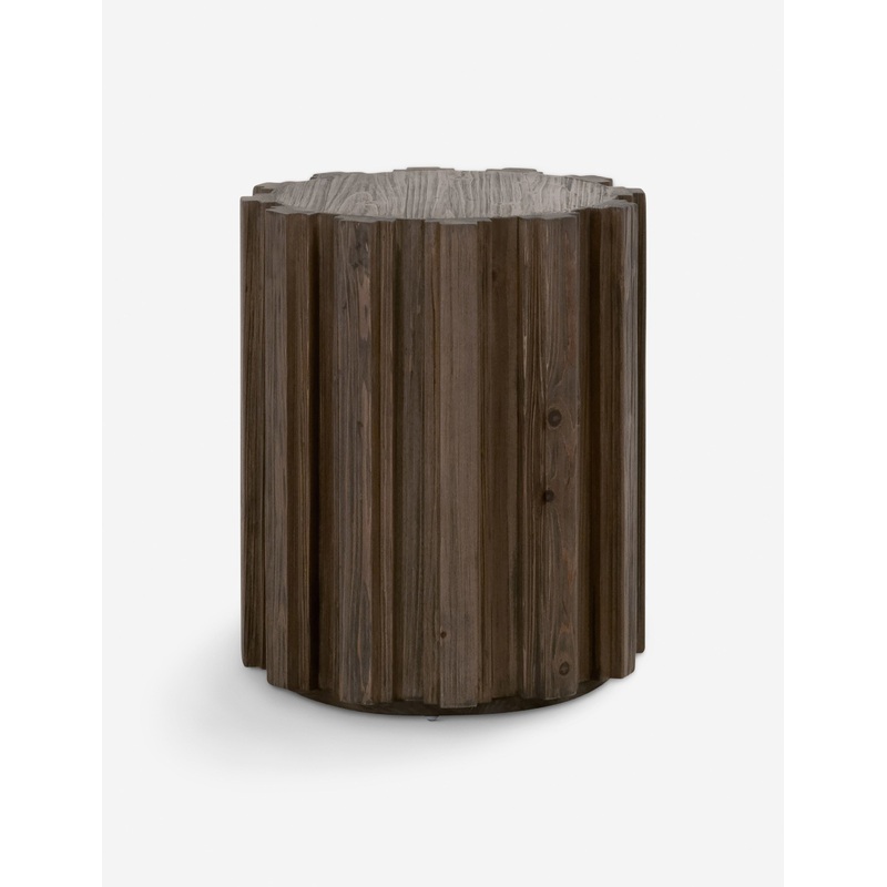 Damia Round Side Table Brown