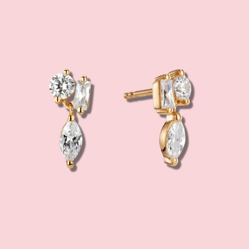 Trinity Hoop Huggie Earing