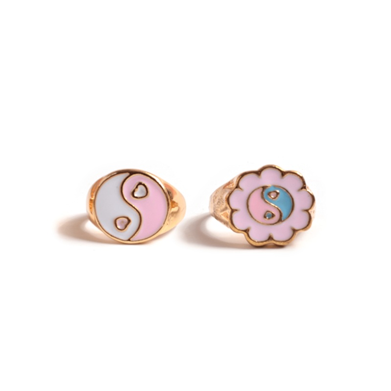 Yin Yang Ring 17 Pink Circle