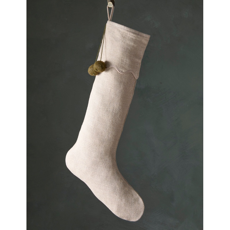 Lanie Linen Stocking by Sarah Sherman Samuel Taupe