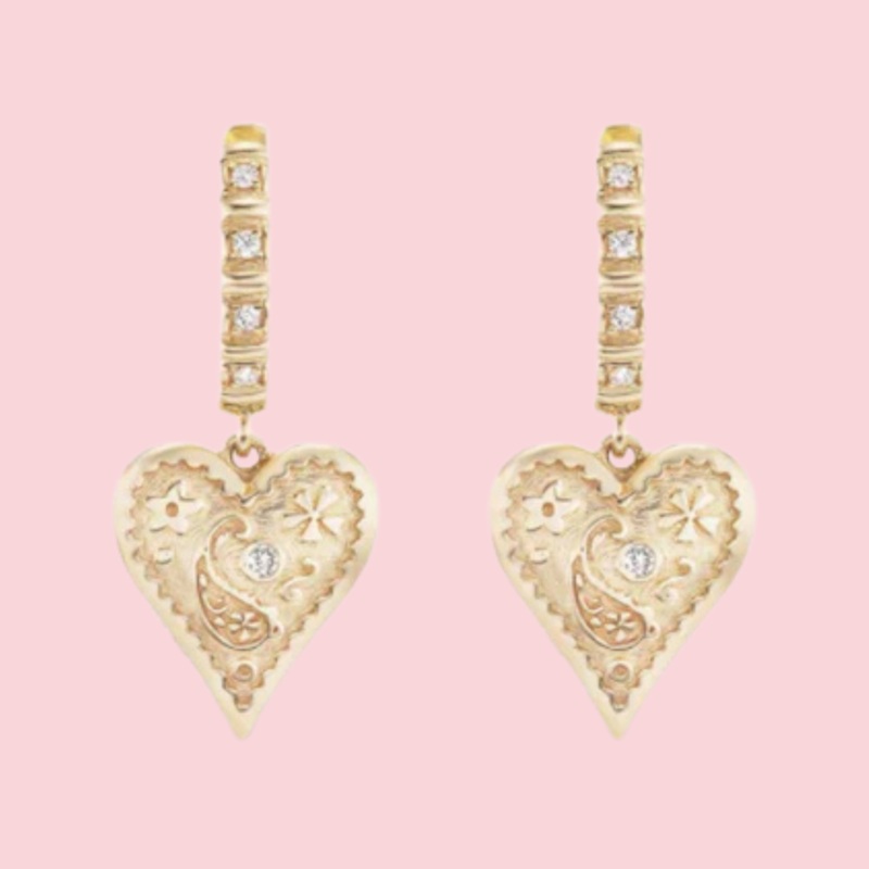 MINI SOUTHWESTERN HEART EARRINGS