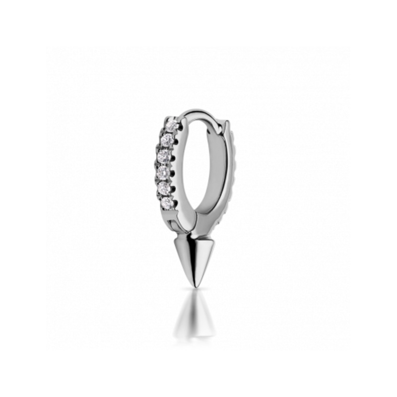 6.5mm Single Short Spike Diamond Eternity Clicker White Gold