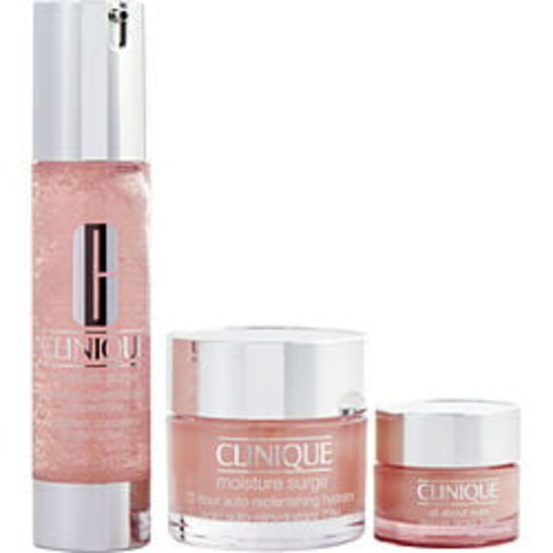 Clinique  moisture surge best set: hydrating supercharged concentrate + 72-hour auto-replenishing hydrator + all about eyes –3pcs