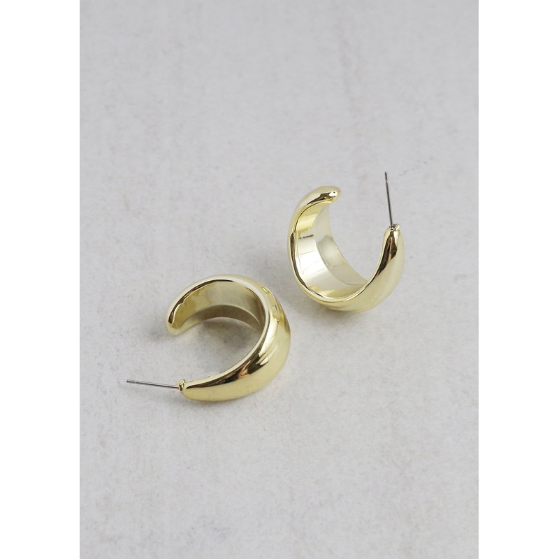 Thick Half Hoop Earrings Gold