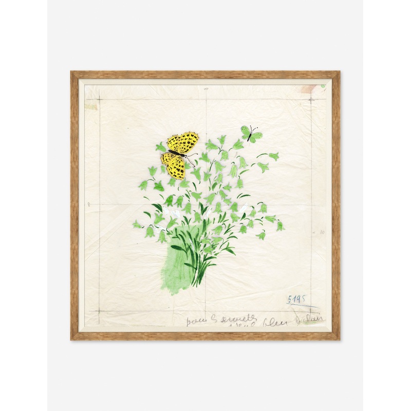 Clochettes et Papillon I Print by Paule Marrot Oak 24″ x 24″