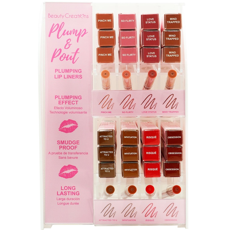 Beauty Creations Plump & Plump Lipliner – Wholesale Display 48 Units (PPLLWD-PT)