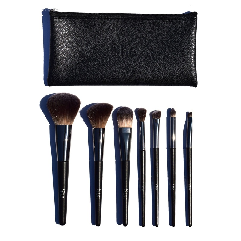 S.he Black Makeup Brush Set