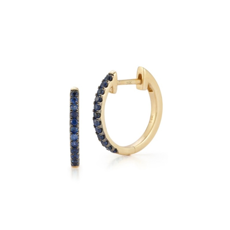 MEDIUM BLUE SAPPHIRE ROUND HUGGIES single