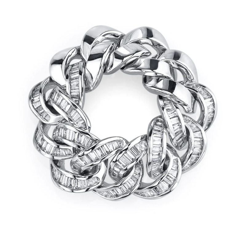 DIAMOND PARTIAL BAGUETTE ESSENTIAL LINK RING