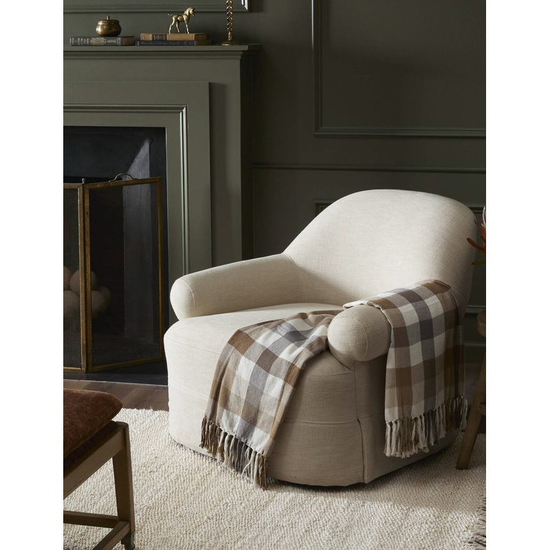 Arden Slipcover Swivel Chair by Amber Lewis x Four Hands Parchment