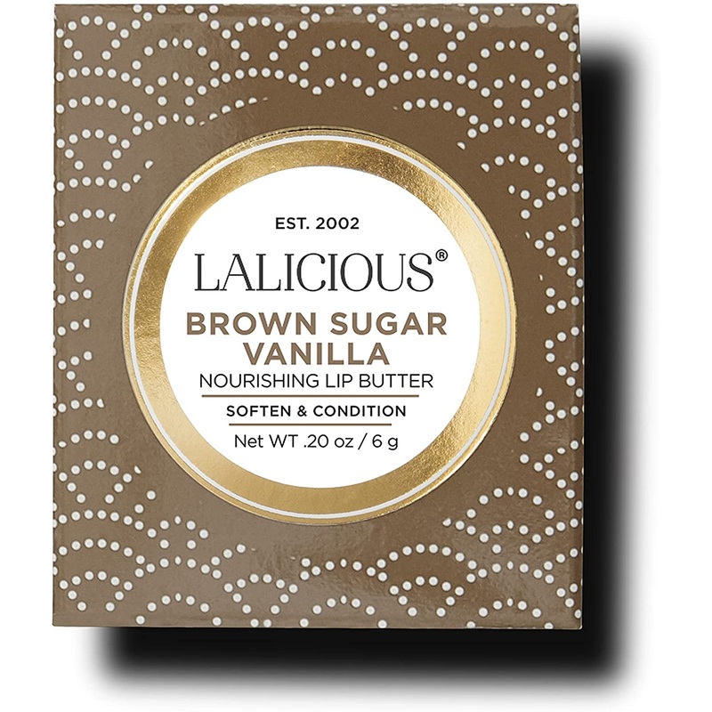 LaLicious Brown Sugar Vanilla Nourishing Lip Butter Soften & Condition 0.2 Oz
