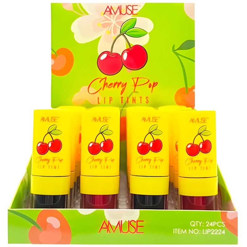 Amuse Cherry Pop Lip Tints – Wholesale Display 24 Units (LIP2224)