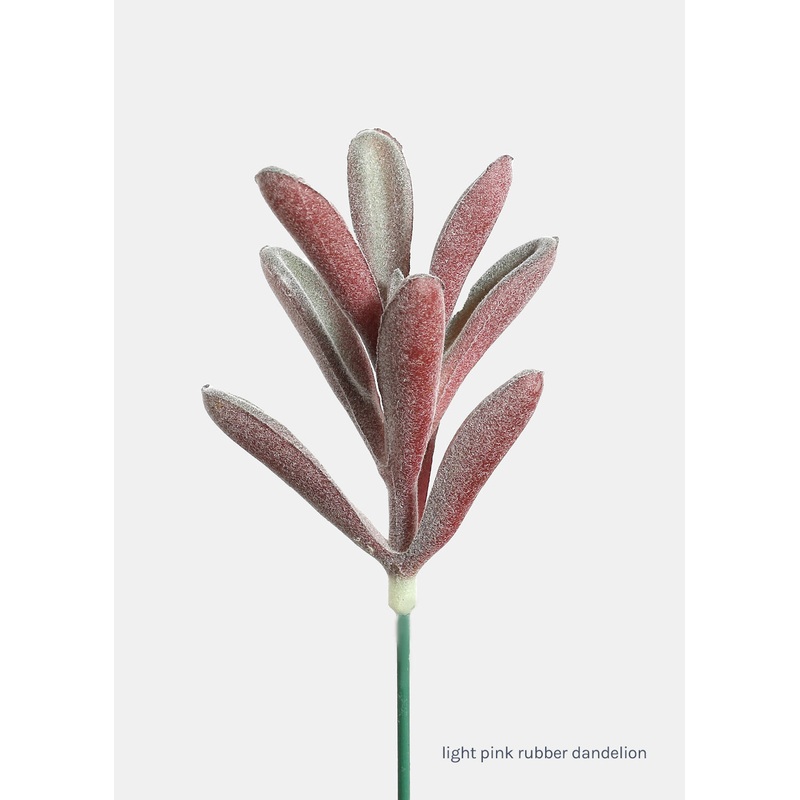 Official Key Items Artificial Succulents – Light Pink Rubber Dandelion
