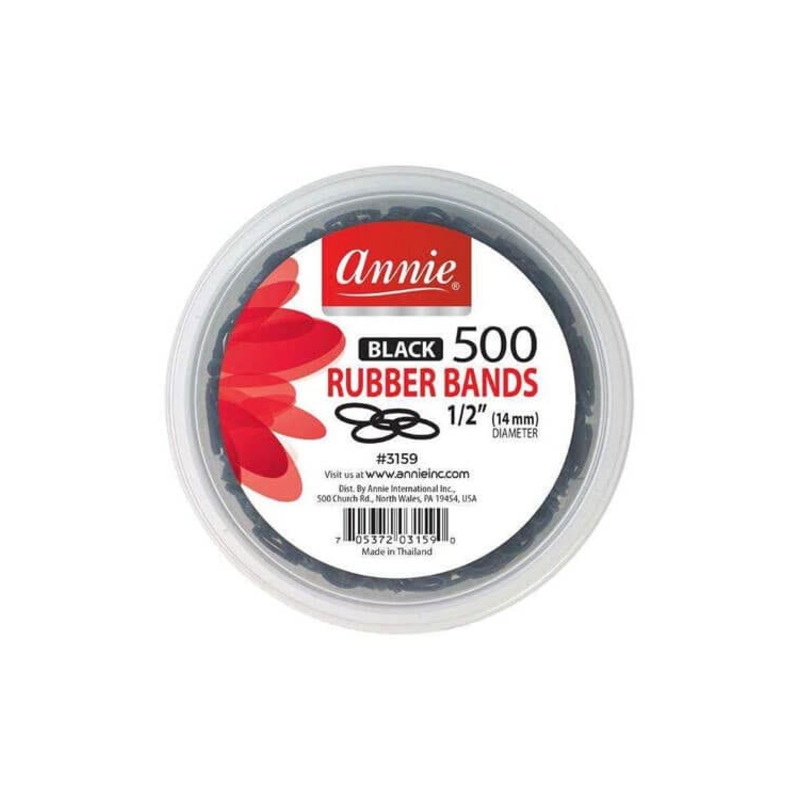 Annie #3159 Black 1/2″ Rubber Bands 500 ct
