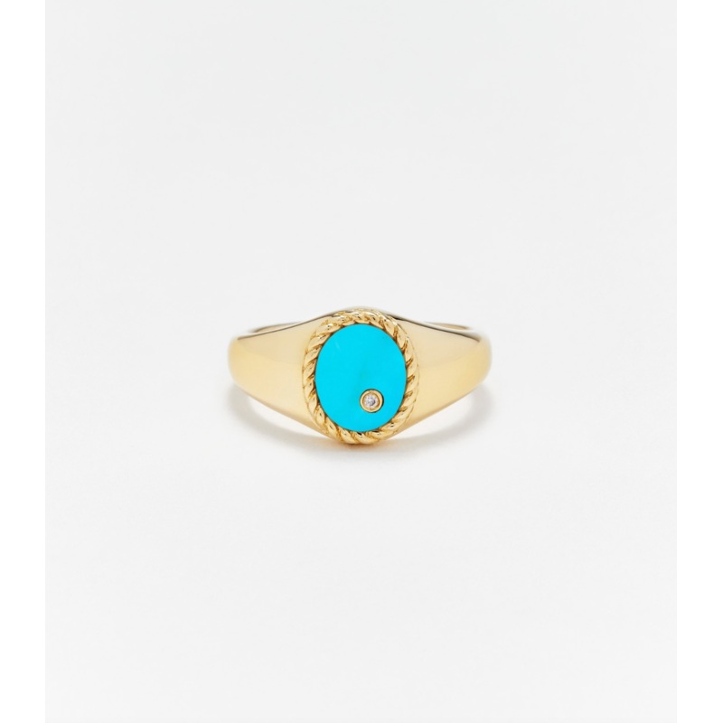 BABY CHEVALIERE OVALE TURQUOISE OR JAUNE 5