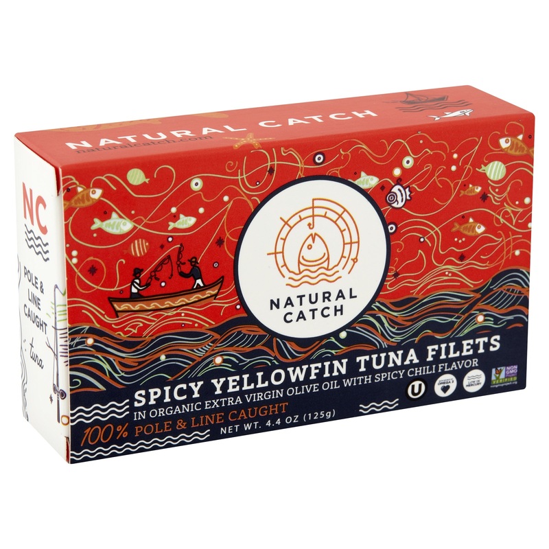 Spicy Yellowfin Tuna Filets in Extra Virgin Olive Oil 4.4 oz