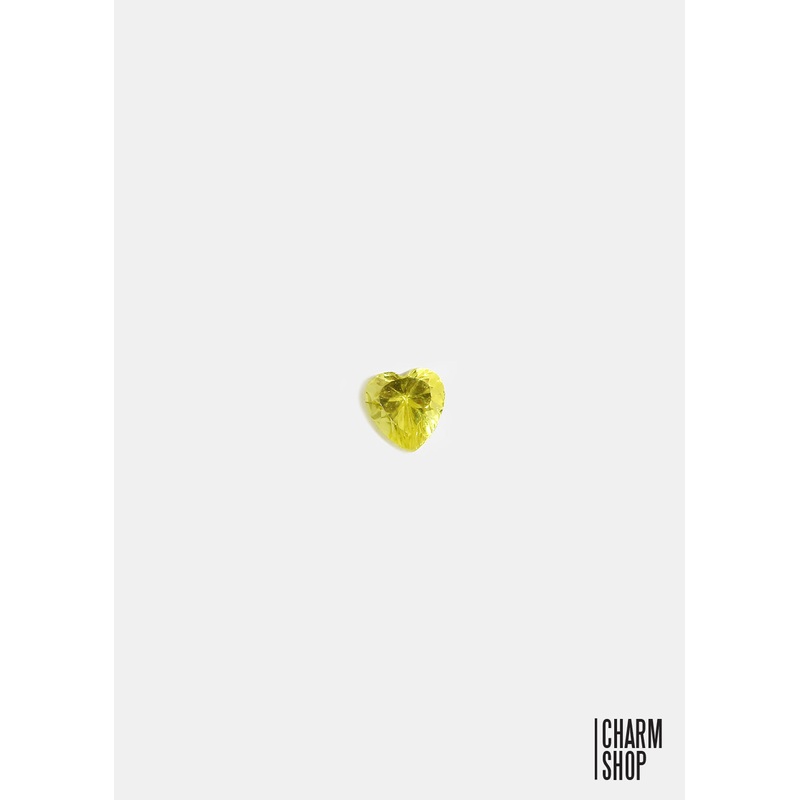 Yellow Heart Locket Charm (2 Stones)