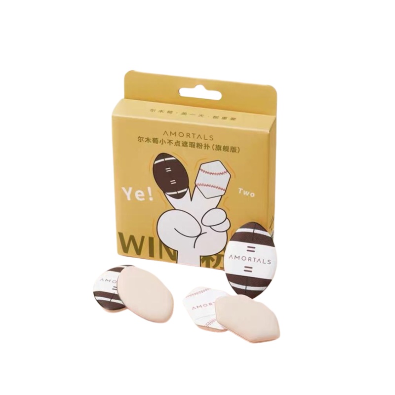 Amortals Dual-Tip Thumb Powder Puff 2PCS*1Box