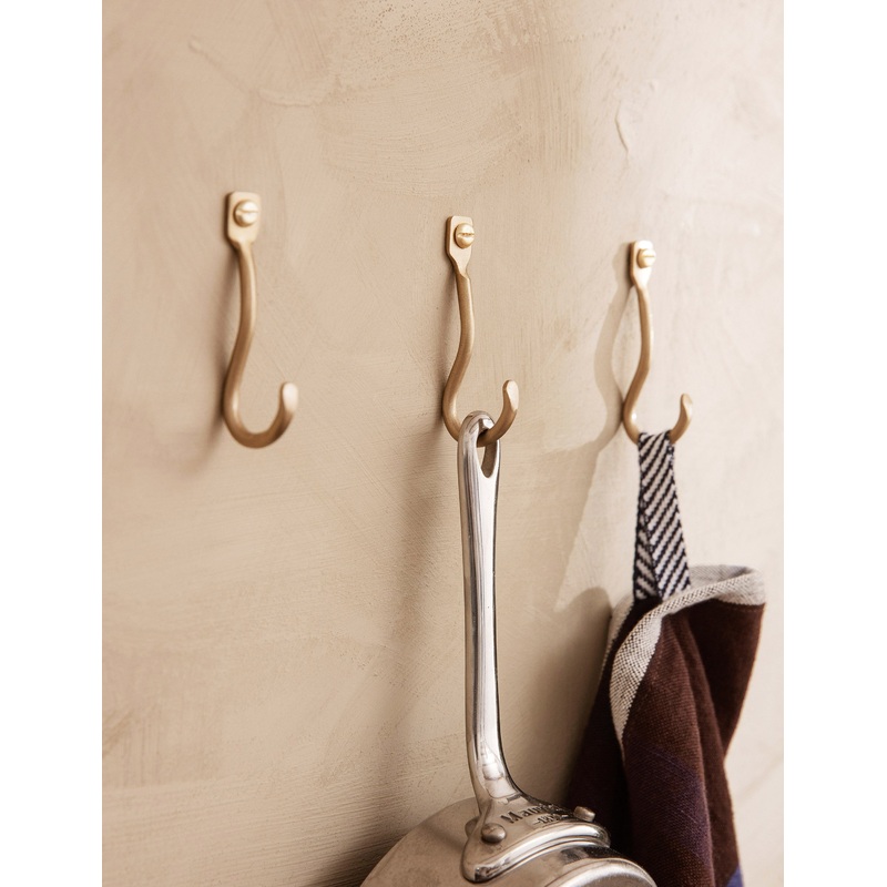 Curvature Wall Hook (Set of 3) by Ferm Living Brass