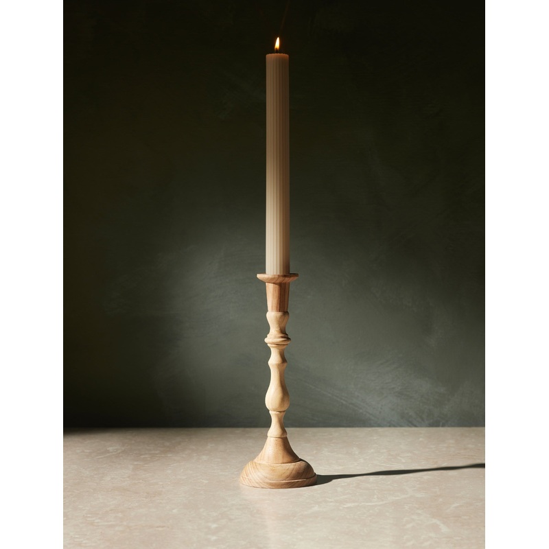 Wooden Georgian Candlesticks Beechwood No. 1