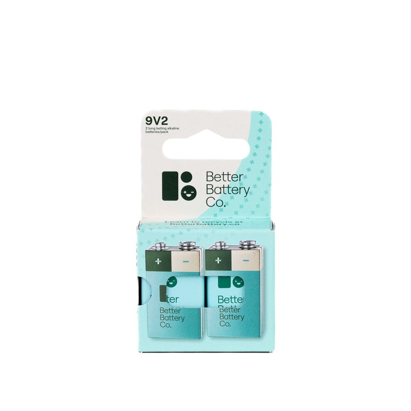 9V Alkaline Batteries – Zero-Waste, Carbon-Neutral 2 pack