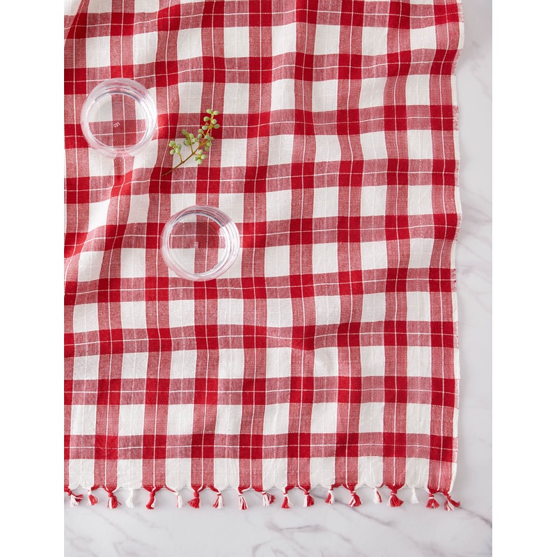 Annabelle Plaid tablecloth by Heather Taylor Home Red Small