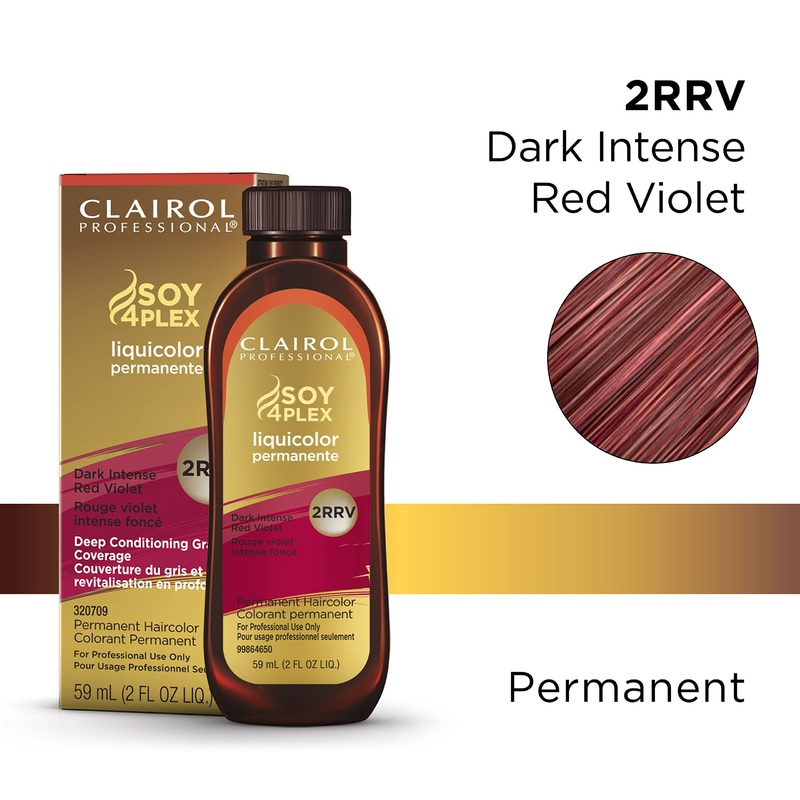 Clairol Professional Soy4Plex LiquiColor Permanent Hair Color – 2RRV (Dark Intense Red Violet)