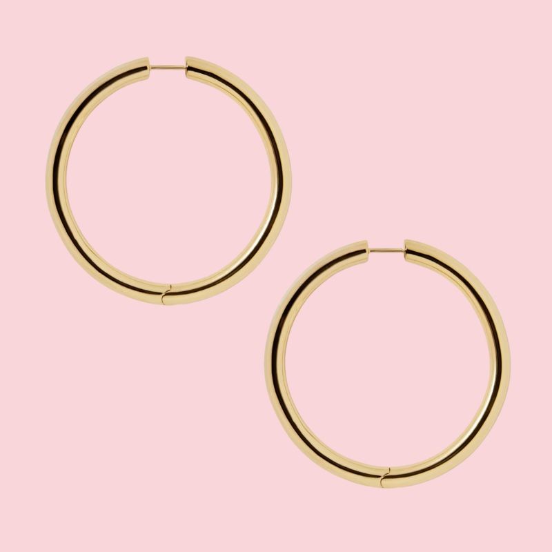 1.5lily hinged baby hoops Gold