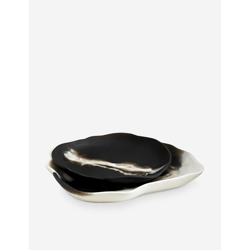 Hollie Trays (Set of 2) by Arteriors Brown and White