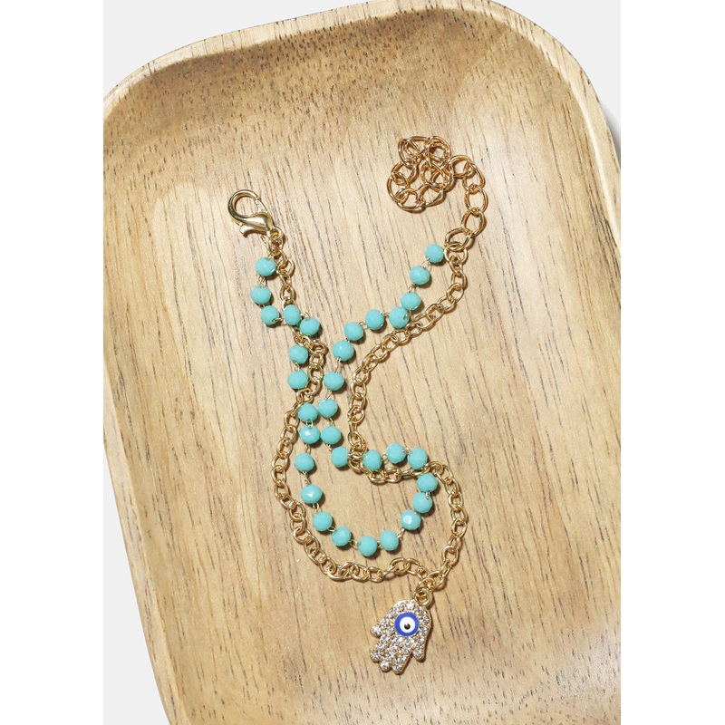 Rhinestone Hamsa Hand Bracelet