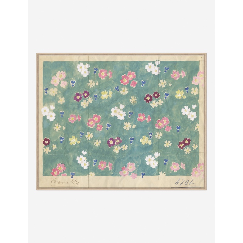 Flower Field Print by Paule Marrot Oak Green 51.5″ X 41.5″