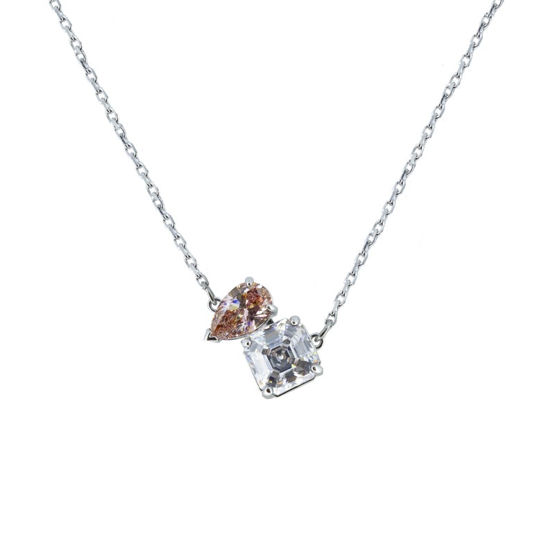 Swarovski Necklace Attract Soul Pink Rhodium Plated